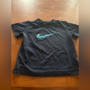 Nike Black Short Sleeve Tee with Teal Swoosh